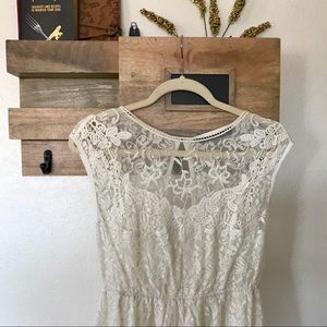 Zara white lace dress with peek-a-boo back